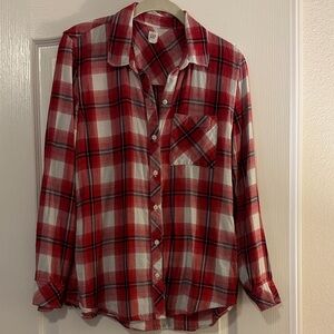 GAP Red and White Plaid Shirt